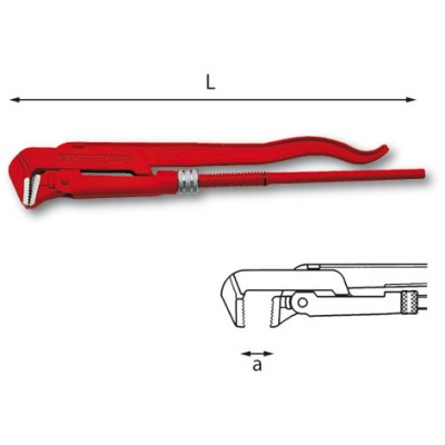 Giratubi svedese con ganasce a 90° da 1'' - 305 A