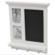 Lavagnetta decorativa dal desing elegante con ganci | 45 x 41,5 cm | Bianco 