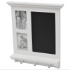 Lavagnetta decorativa dal desing elegante con ganci | 45 x 41,5 cm | Bianco