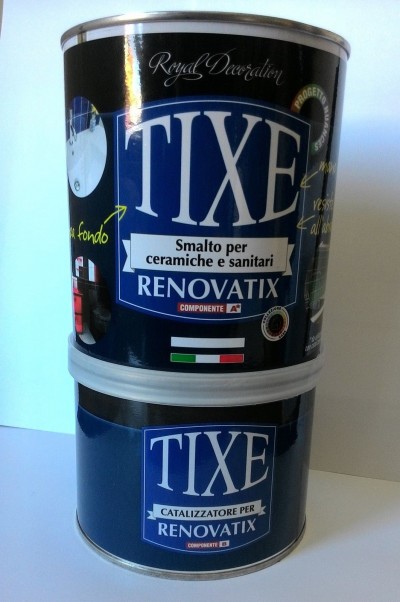SMALTO per ceramica sanitari RENOVATIX bianco TIXE 500+250ml catalizzatore