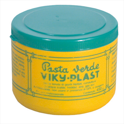 Pasta AUTOBLOCCANTE VIKY•Plast -PASTA VERDE x la tenuta di giunti filettati 450g