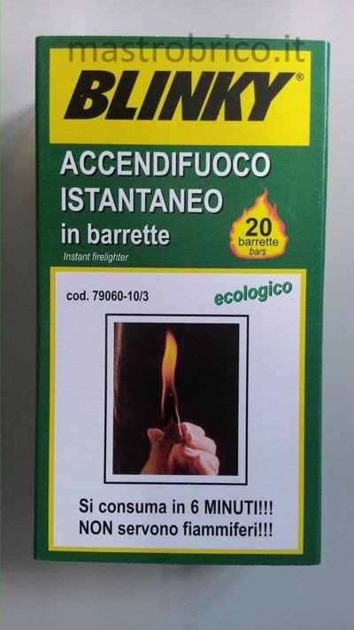 ACCENDIFUOCO ISTANTANEO IN BARRETTE - conf 20 bars PER BARBECUES, CAMINETTI e STUFE