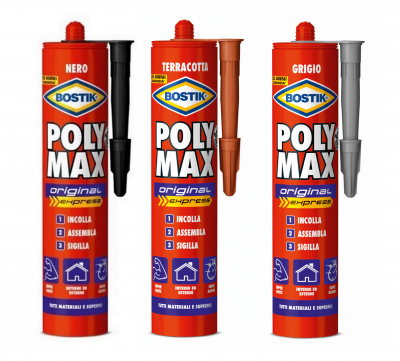 ADESIVO Poly Max High Tack Express 425g - NERO - GRIGIO - TERRACOTTA 