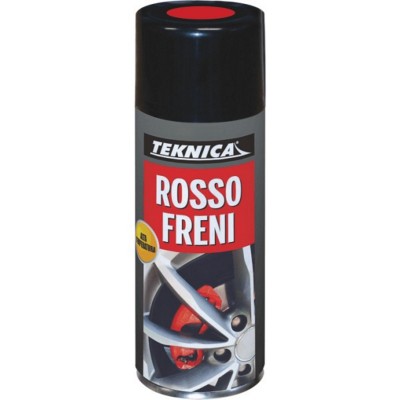 Smalto sintetico spray ROSSO FRENI - 400ml resistente alle alte temperature(110C°) - X 4 PINZE FRENI … 