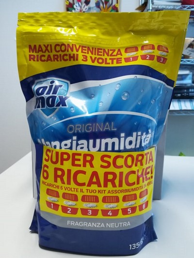 RICARICA Assorbiumidità MAXI CONVENIENZA 2x1350g X KIT ASSORBIUMIDIT 6 RICARICHE