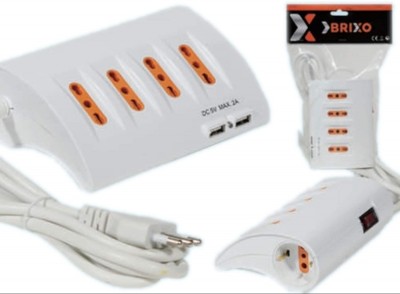 MULTIPRESA DA TAVOLO 4 PRESE 2P+T 10/16A BIPASSO+ 1PRESA SCHUKO + 2 CONNESSIONI USB