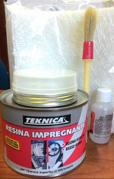 Kit vetroresina marine - resina 375ml lana vetro 100g